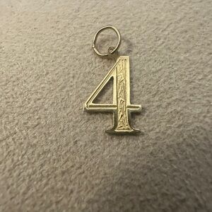 Gold Number 4 Pendant